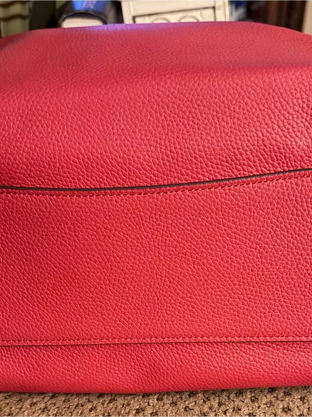 Coach signature/ red leather shoulder bag